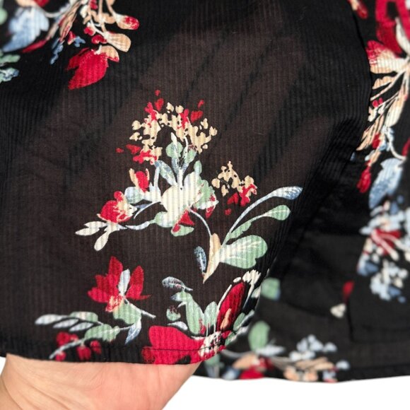 EUC Women's LAUREN RALPH LAUREN Dobby Blouse Floral Button Up Shirt | Size L - Picture 4 of 11